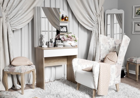 Туалетный стол Майя дуб сонома / белый ясень