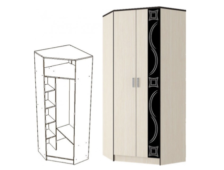 Шкаф Угловой Линкольн ЛДСП ЛШ-01 (0,82х2,2х0,82)/Разные Цвета