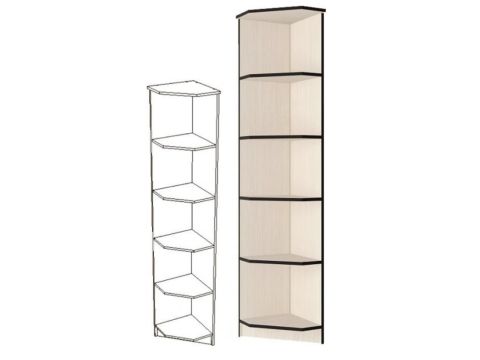 Угловая Полка Линкольн ЛУ-02 ЛДСП (0,4х2,2х0,4)/Разные Цвета