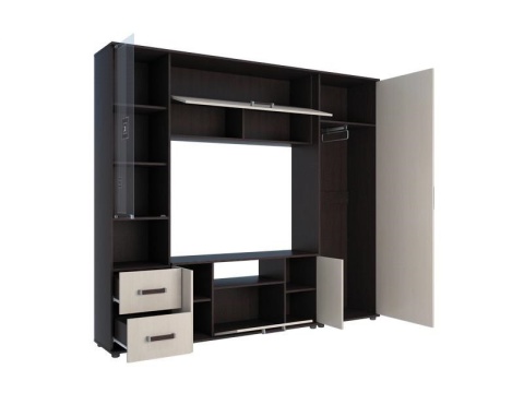 Гостиная Арктика-7 Венге/Дуб Молочный (Д-2200 х В-1950 х Г-393 мм)